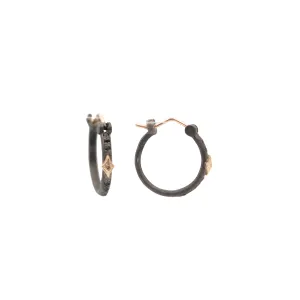 13MM BLACK HUGGIE HOOP EARRINGS