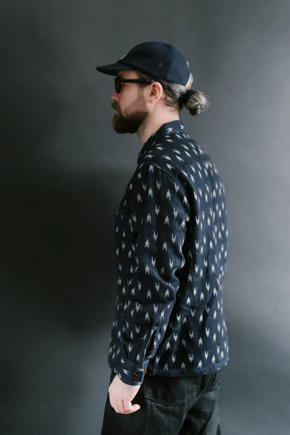 5712 - "Arrow Kasuri" Sashiko Shirt - Indigo