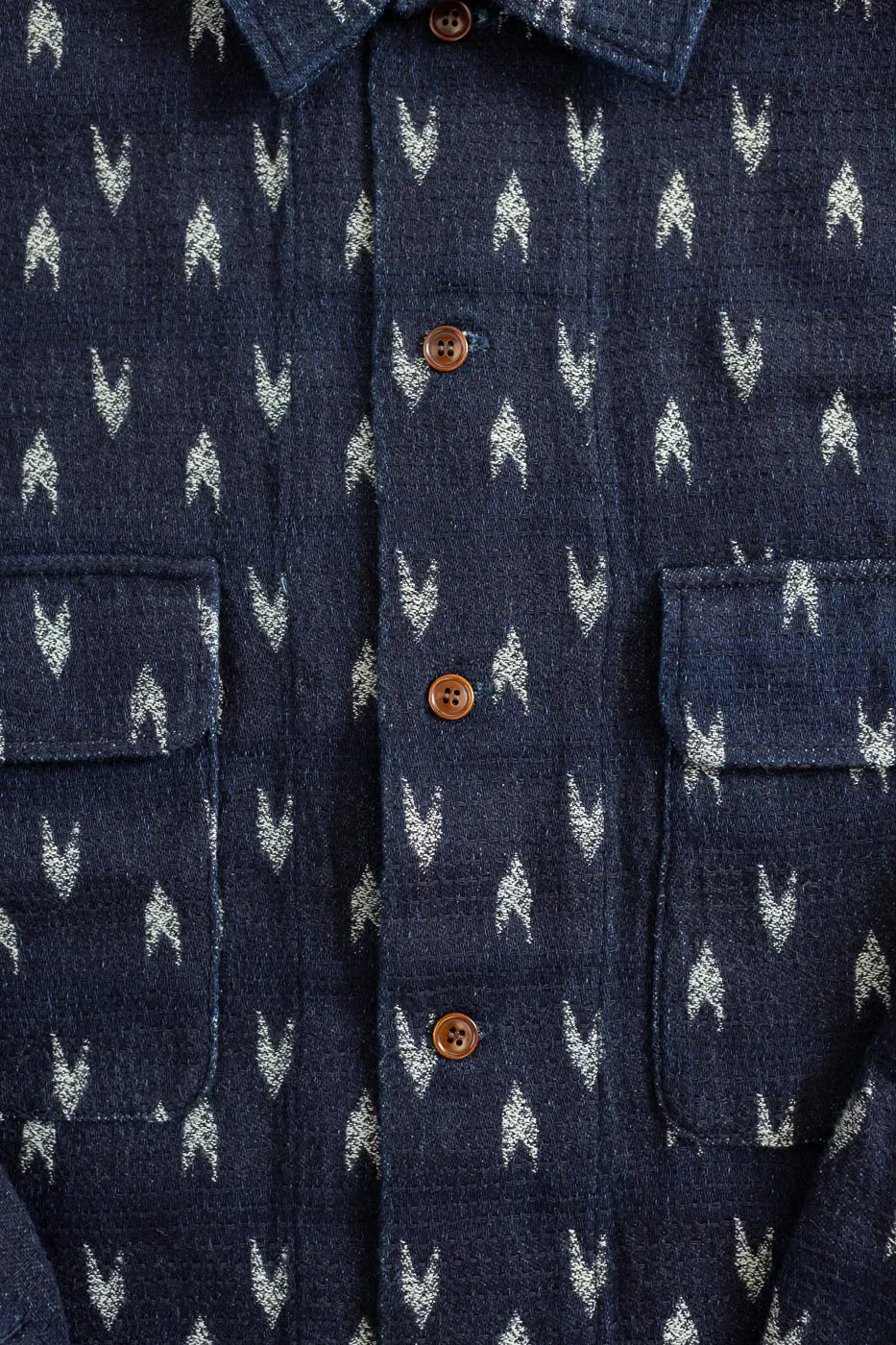 5712 - "Arrow Kasuri" Sashiko Shirt - Indigo