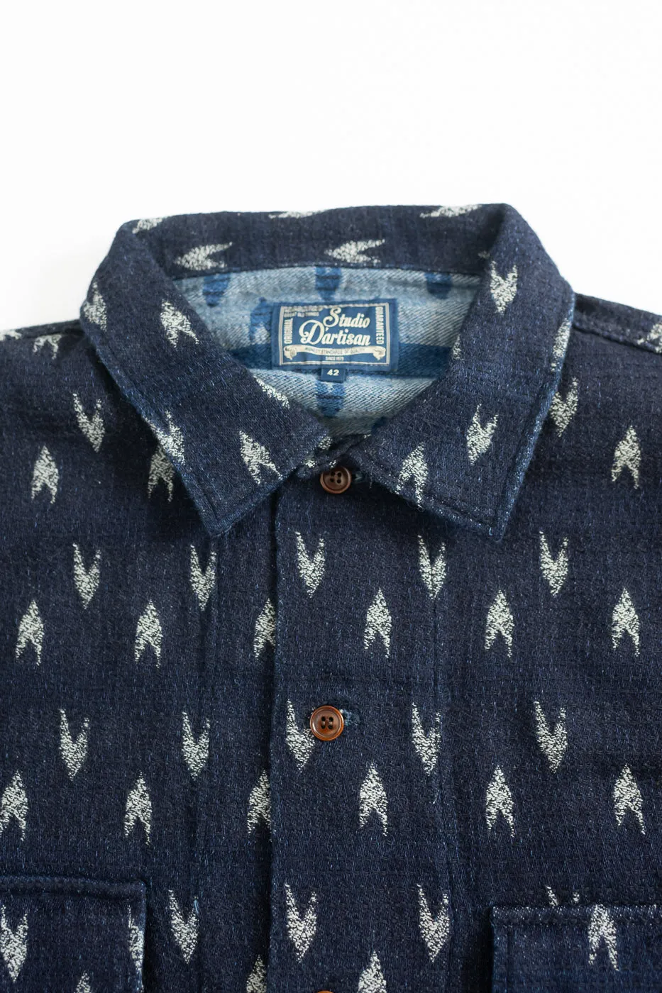 5712 - "Arrow Kasuri" Sashiko Shirt - Indigo