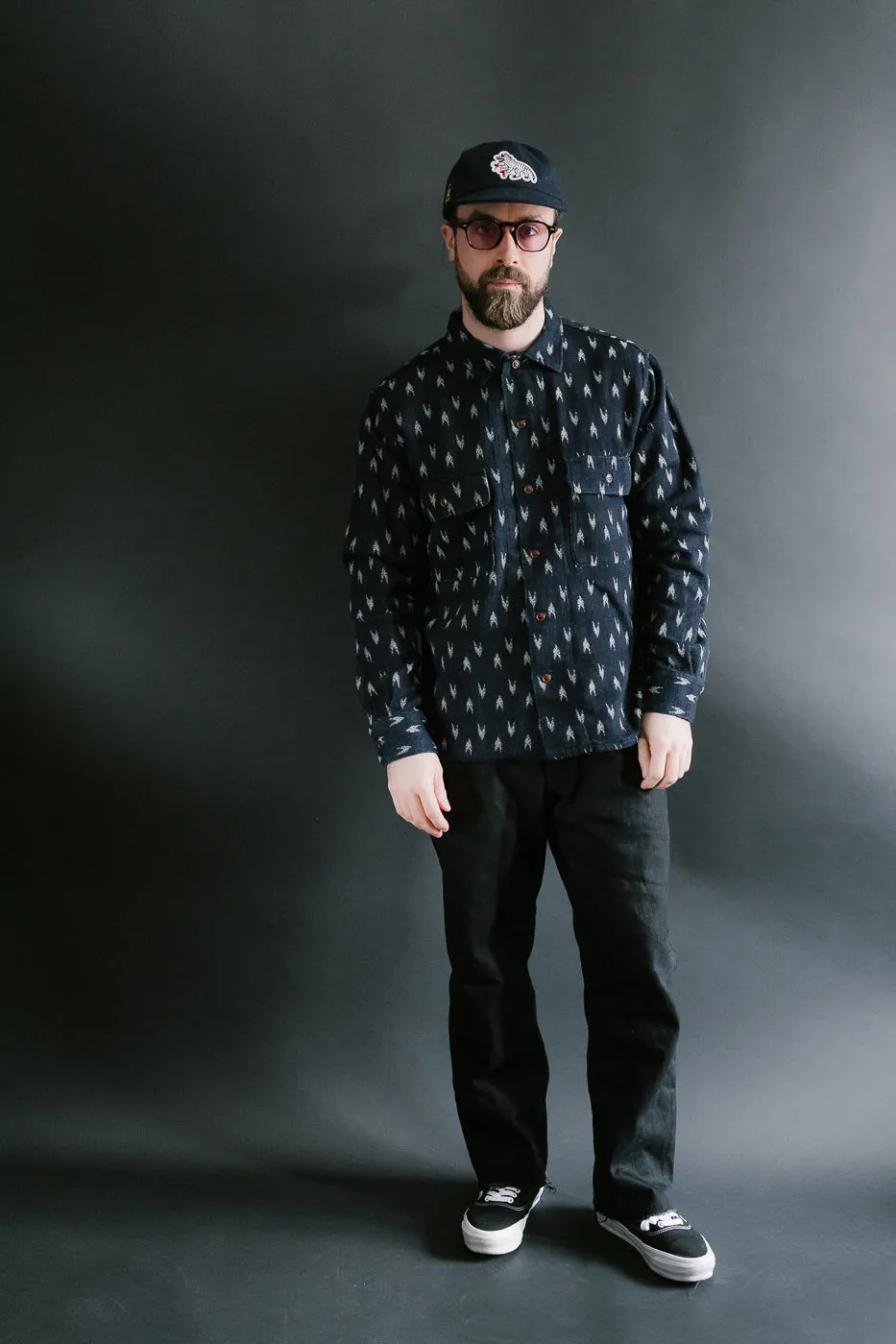 5712 - "Arrow Kasuri" Sashiko Shirt - Indigo