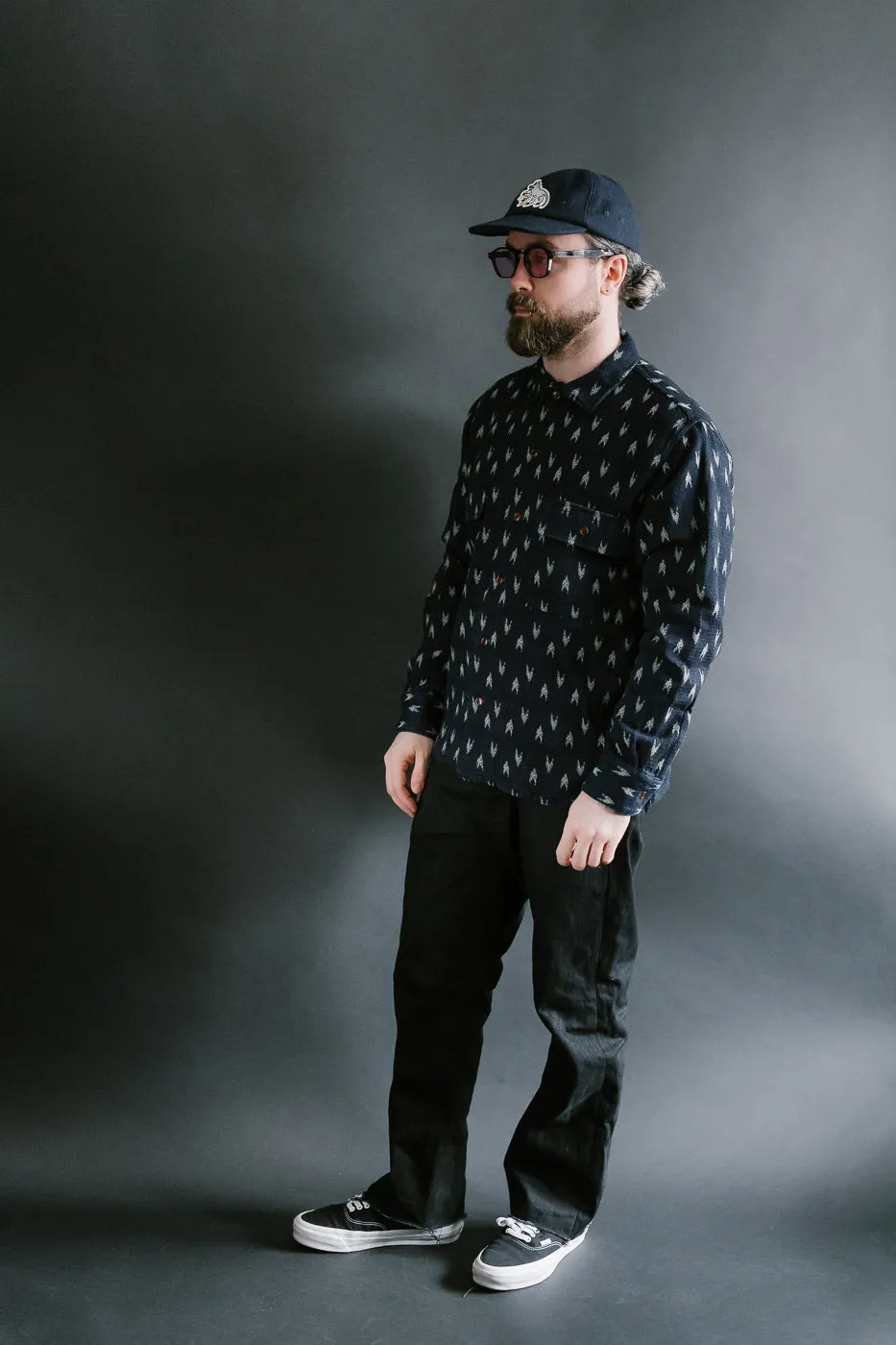 5712 - "Arrow Kasuri" Sashiko Shirt - Indigo