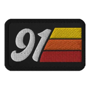 91 - 1991 Retro Groovy Birthday Year Embroidered patches