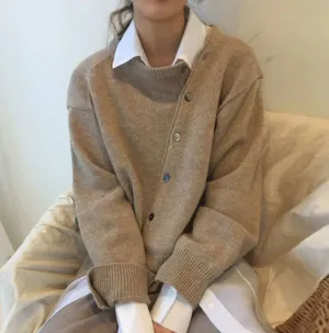 Adela® | Soft cashmere cardigan with diagonal button closure