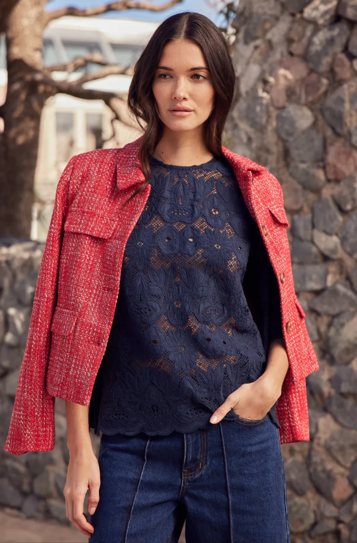 ADJOIN Jacket | FIRE BOUCLE