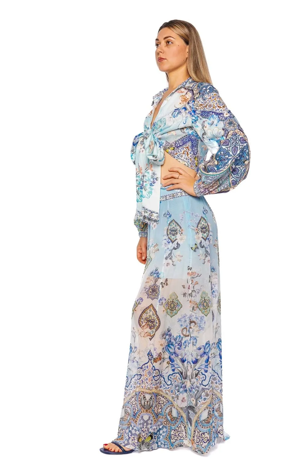Al Manial Palace Memoirs Cropped Wrap Shirt