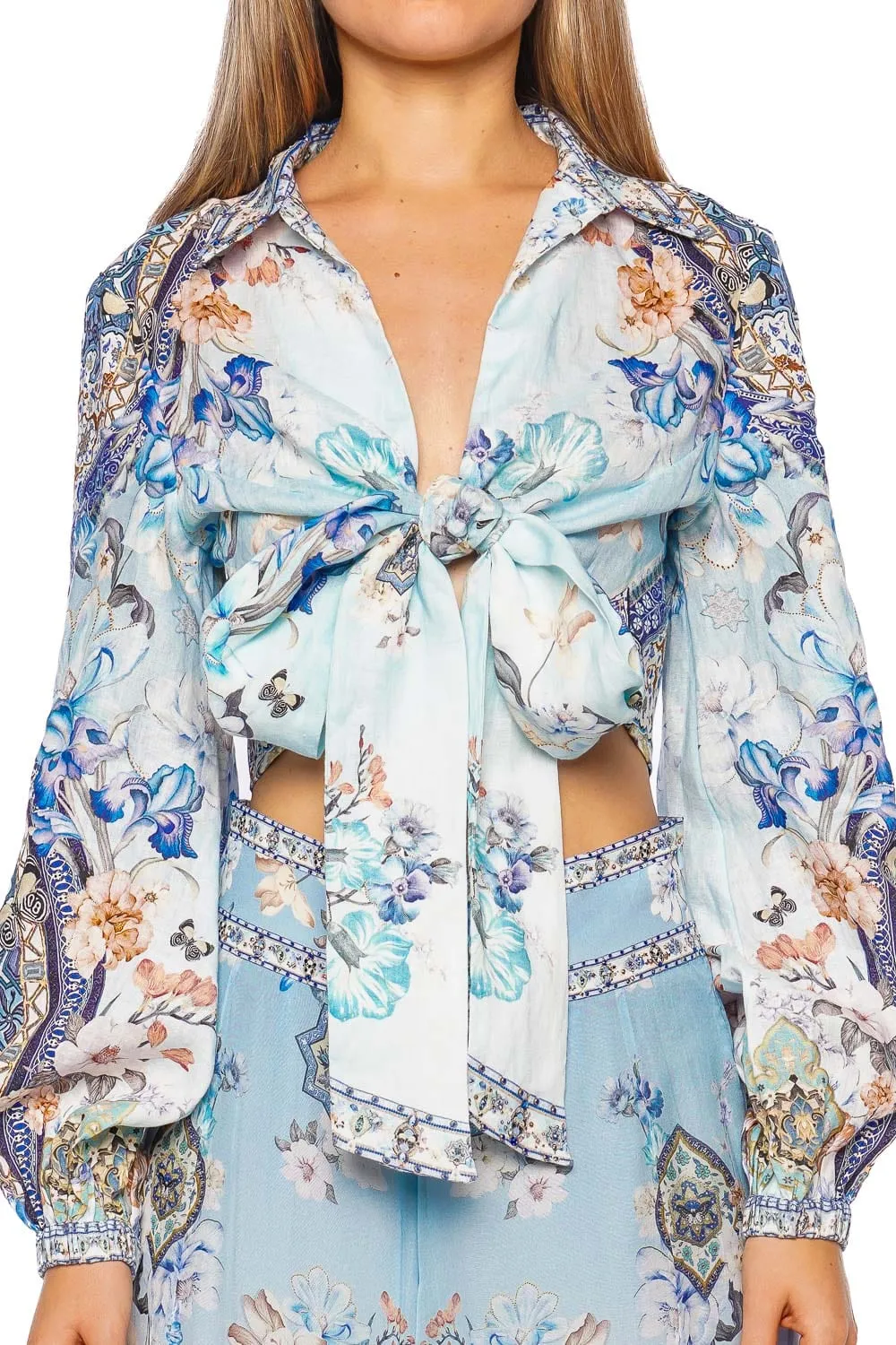Al Manial Palace Memoirs Cropped Wrap Shirt