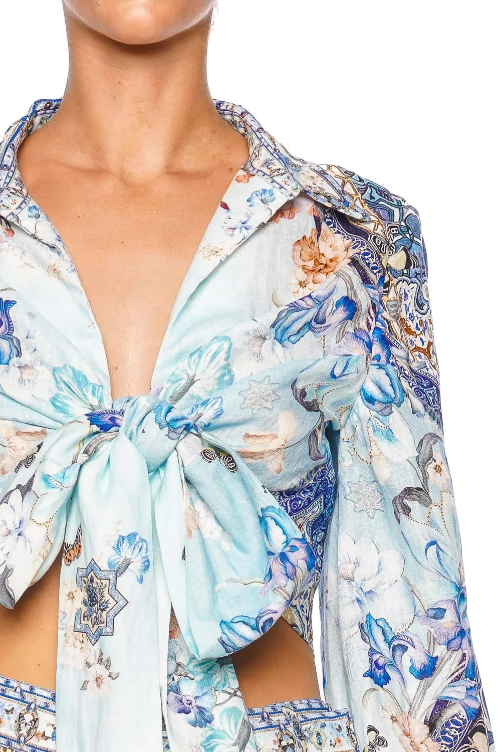 Al Manial Palace Memoirs Cropped Wrap Shirt