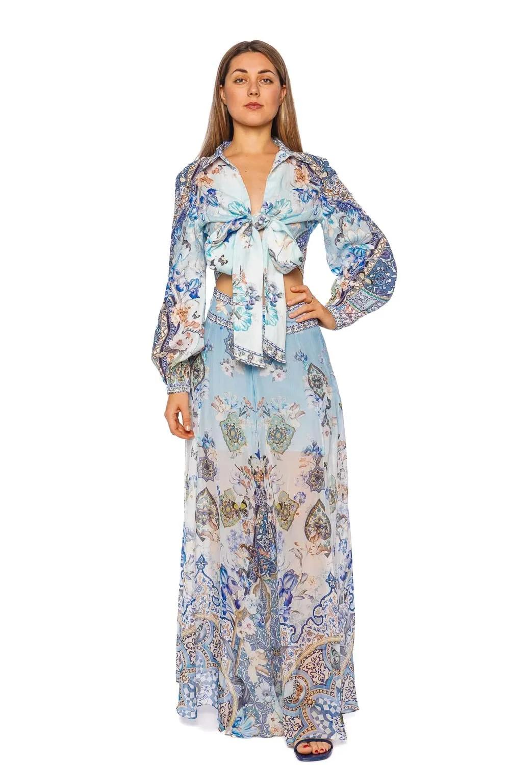 Al Manial Palace Memoirs Cropped Wrap Shirt