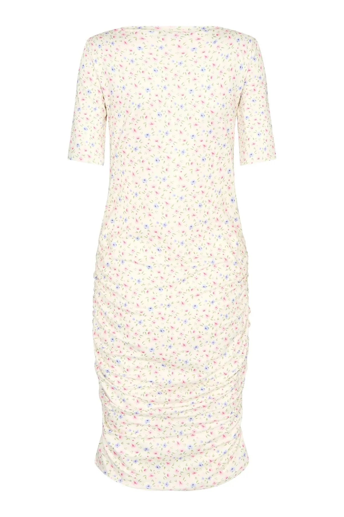 Alma Kjole - Creme Blomsterprint