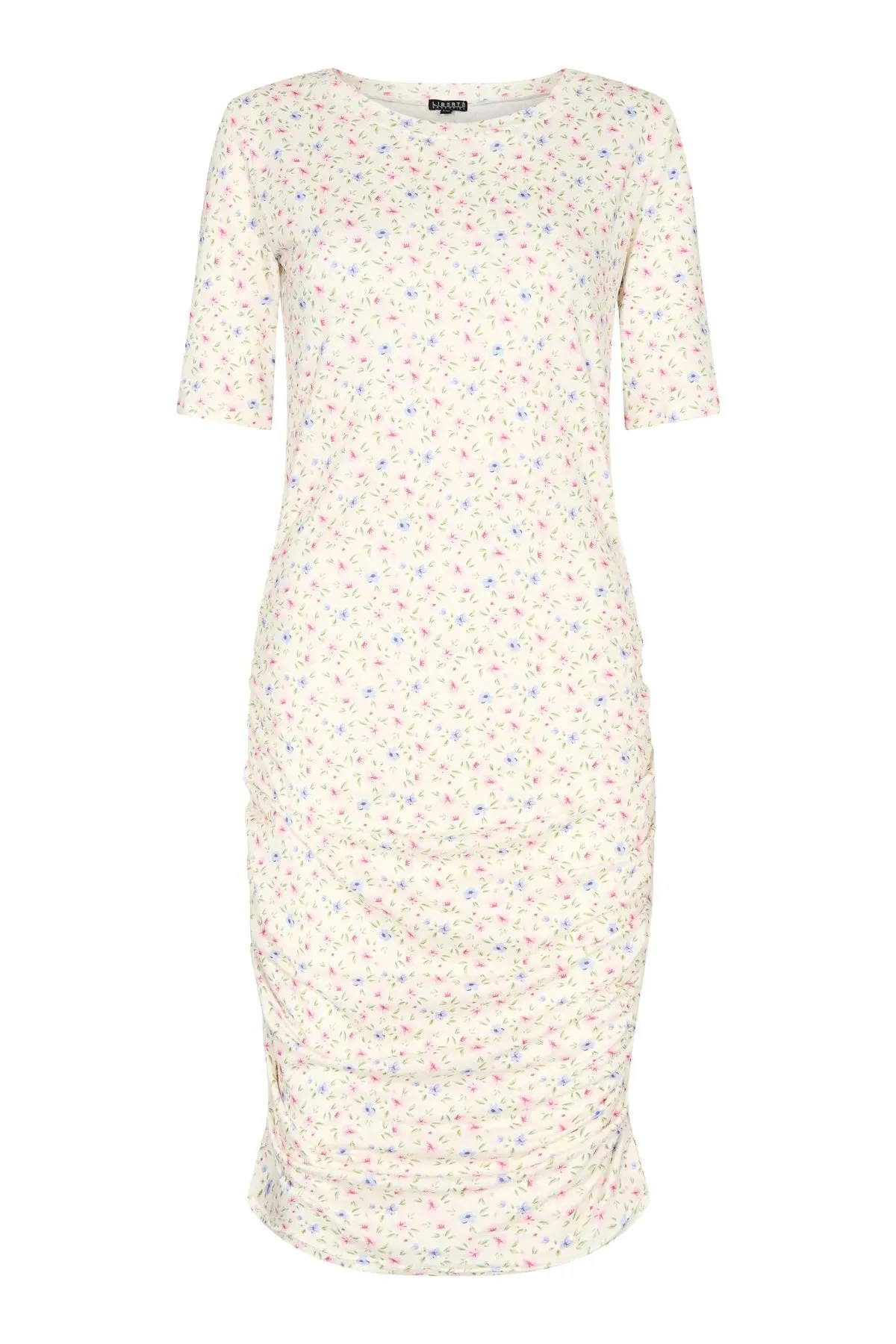 Alma Kjole - Creme Blomsterprint