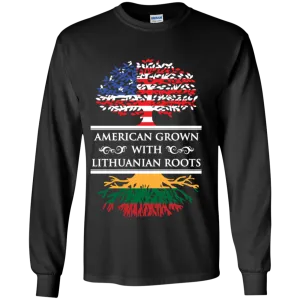 American Grown Lithuanian Roots - Boys Youth Classic Long Sleeve T-Shirt