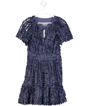 Anthropologie Blue The Somerset Mini Dress: Floral Appliqué Edition UK M