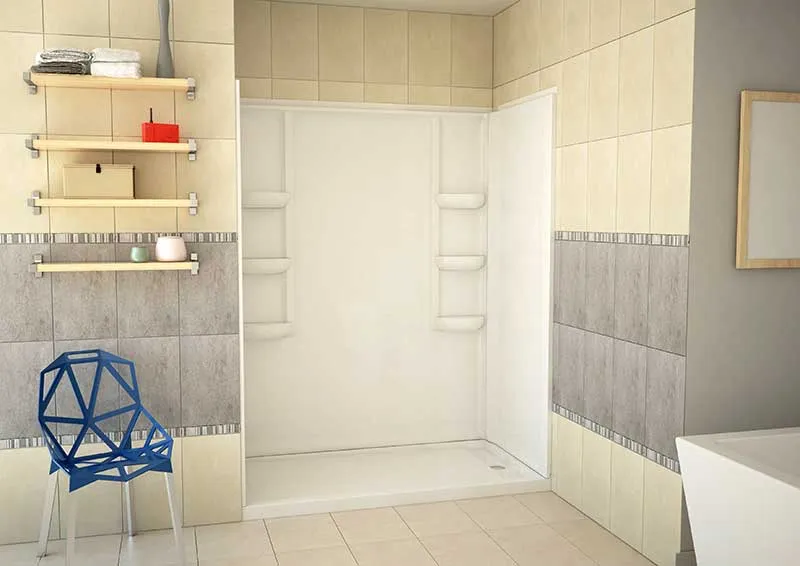 Anzzi Vasu 60 in. x 36 in. x 74 in. 3-piece DIY Friendly Alcove Shower Surround in White