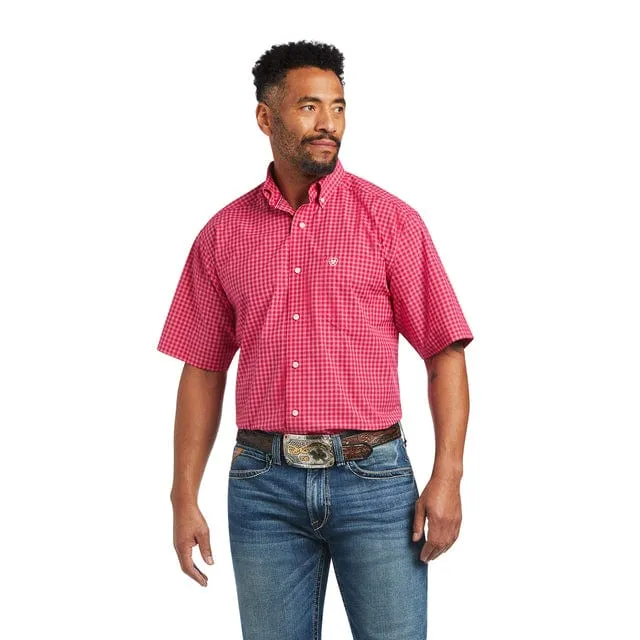 Ariat Shirt Mens Pro Series Miles Classic Bright Rose