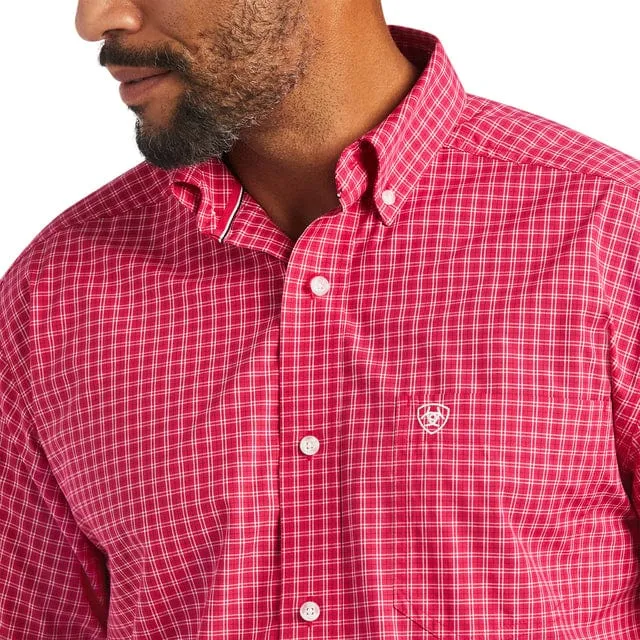 Ariat Shirt Mens Pro Series Miles Classic Bright Rose