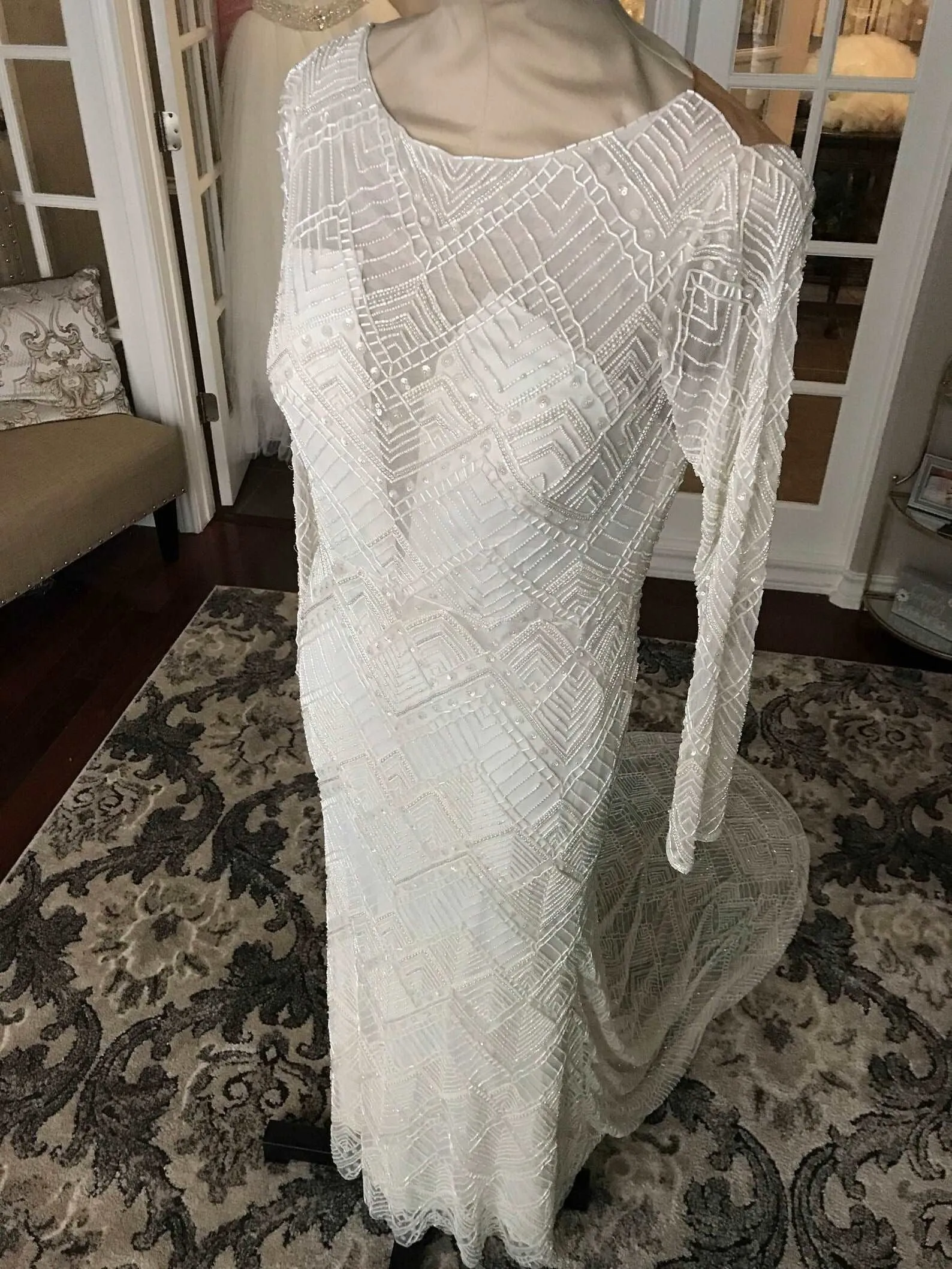 Art Deco Fully Beaded Fit & Flare Wedding Dress | Melody