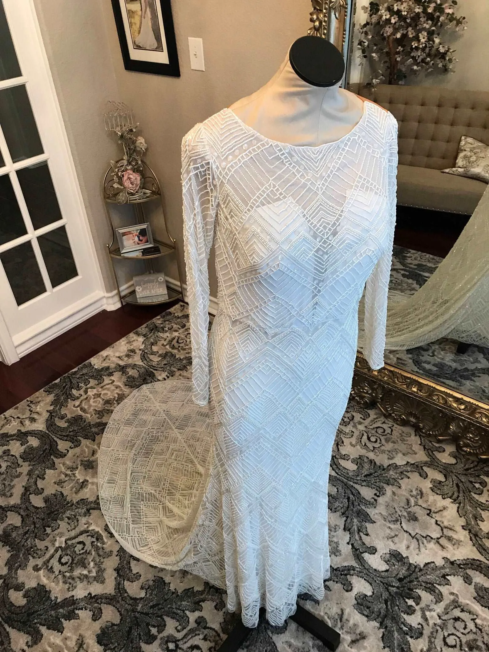 Art Deco Fully Beaded Fit & Flare Wedding Dress | Melody