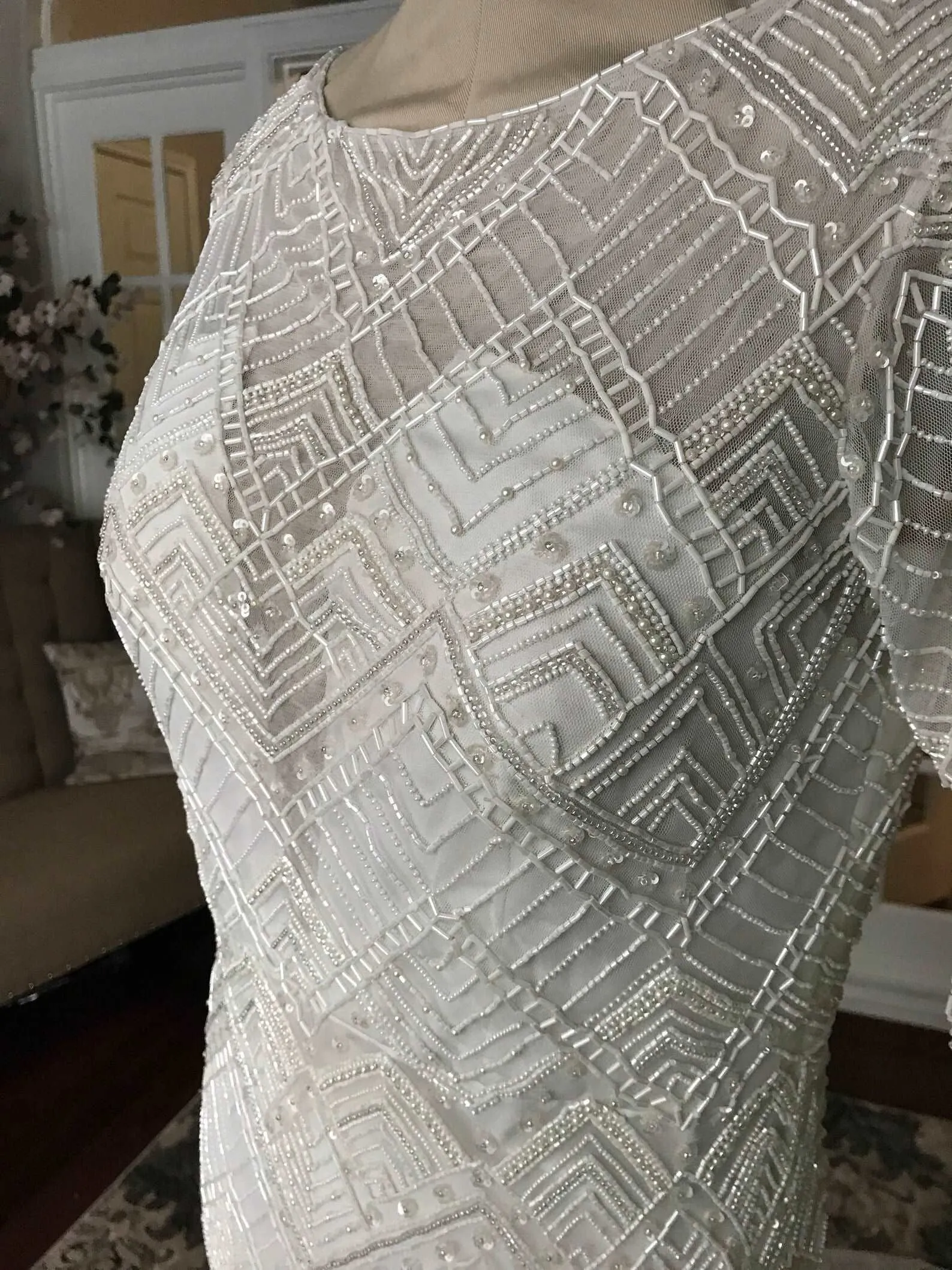 Art Deco Fully Beaded Fit & Flare Wedding Dress | Melody