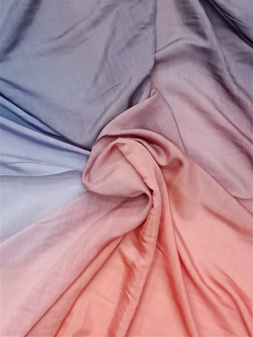 Artisanal Hand Dyed Soft Modal Muslin Mul Silk Ombre Shaded Fabric