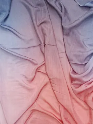 Artisanal Hand Dyed Soft Modal Muslin Mul Silk Ombre Shaded Fabric