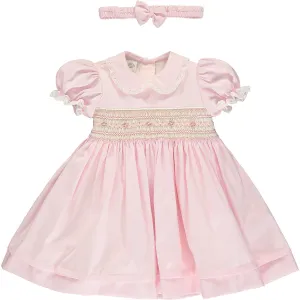 Baby Girl Pink Hand-Smocked Dress Set