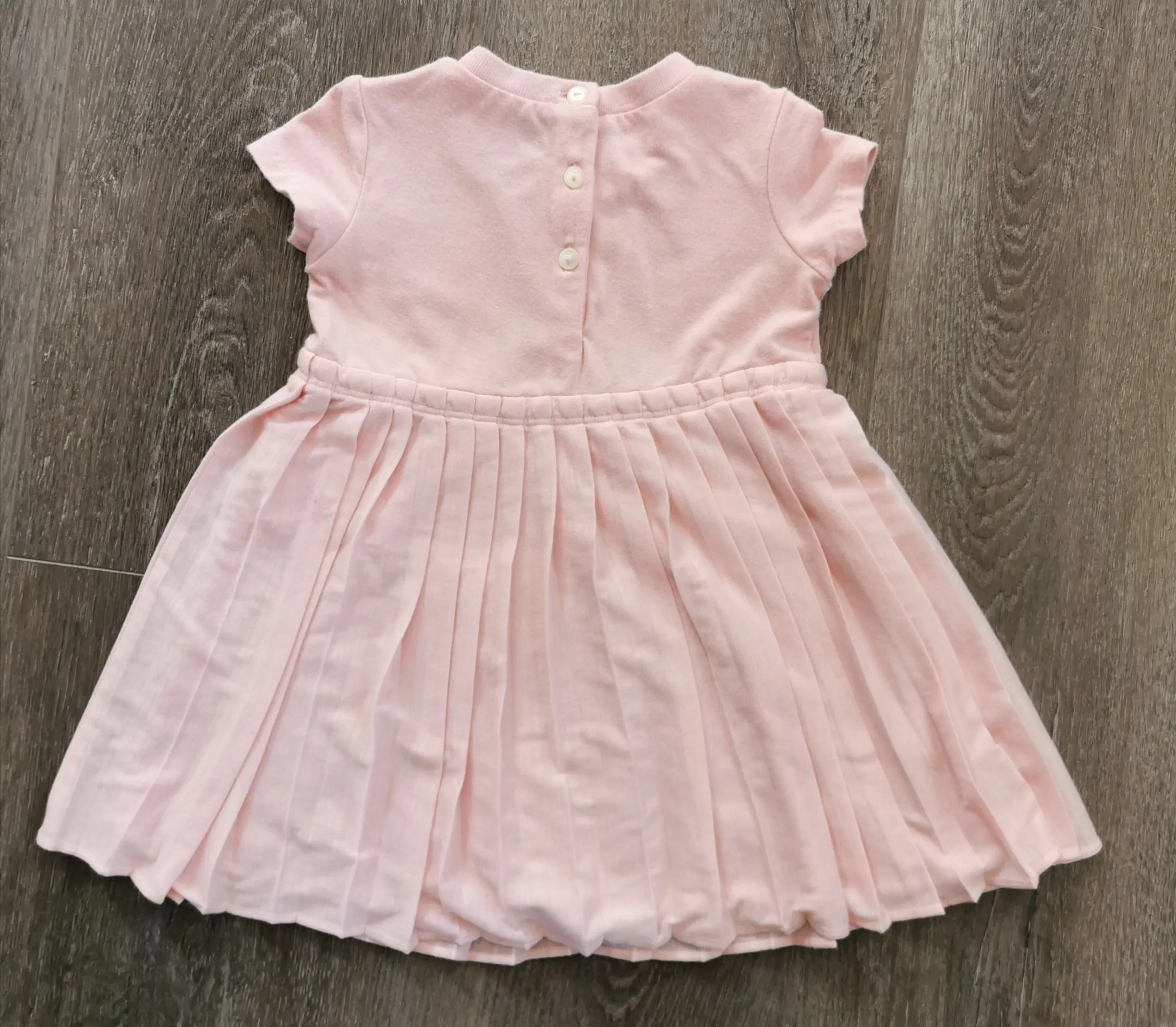 BABY GIRL SIZE 6 MONTHS - RALPH LAUREN Baby Pink, Soft Pleated Dress EUC B38