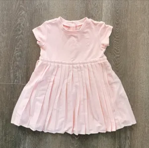 BABY GIRL SIZE 6 MONTHS - RALPH LAUREN Baby Pink, Soft Pleated Dress EUC B38