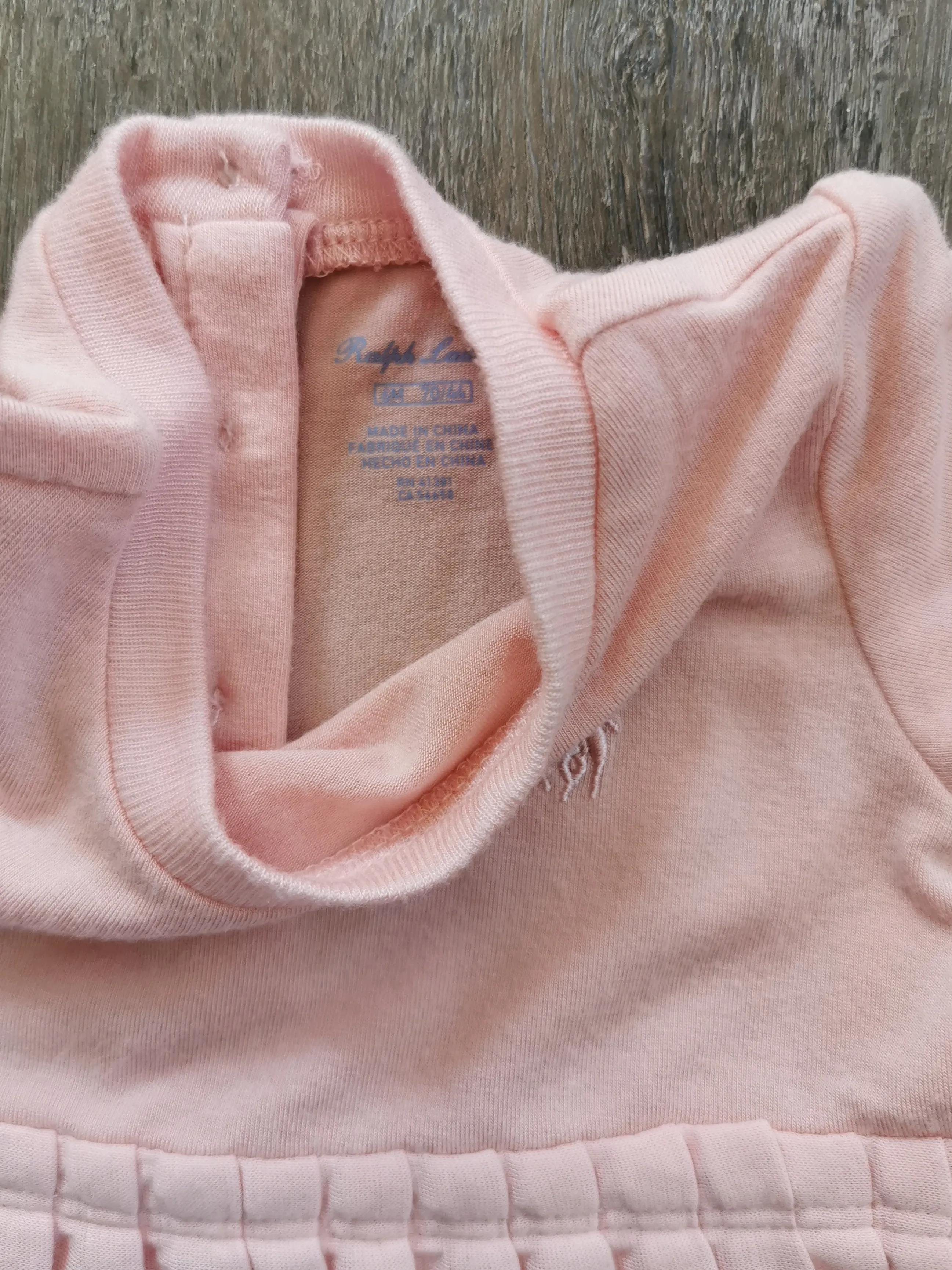 BABY GIRL SIZE 6 MONTHS - RALPH LAUREN Baby Pink, Soft Pleated Dress EUC B38
