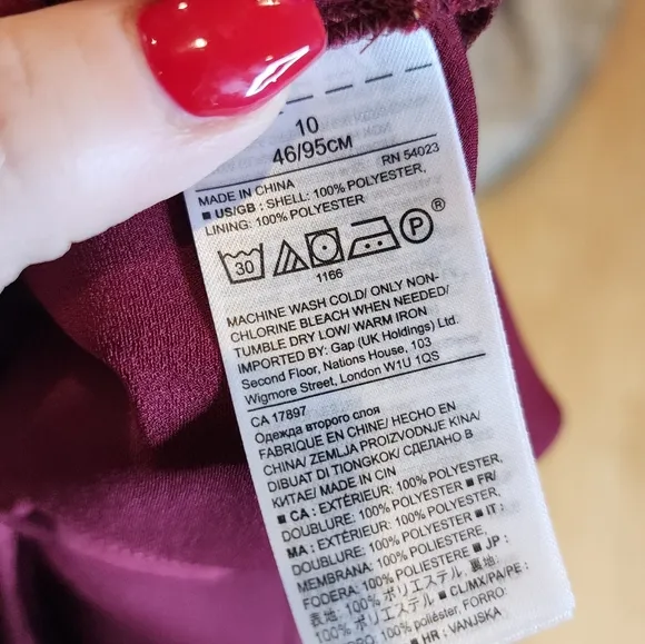 Banana Republic Olivia Palermo Maroon Red Satin Asymmetrical Skirt Size 10