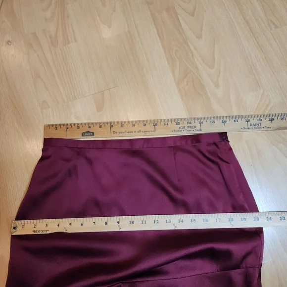 Banana Republic Olivia Palermo Maroon Red Satin Asymmetrical Skirt Size 10