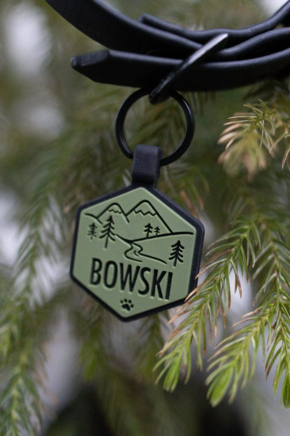 Besties Pets - Mountain Adventure Silicone Dog ID Tag: Sky Blue