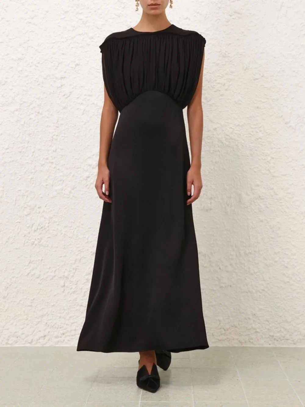 Black Crush Bias Midi Dress