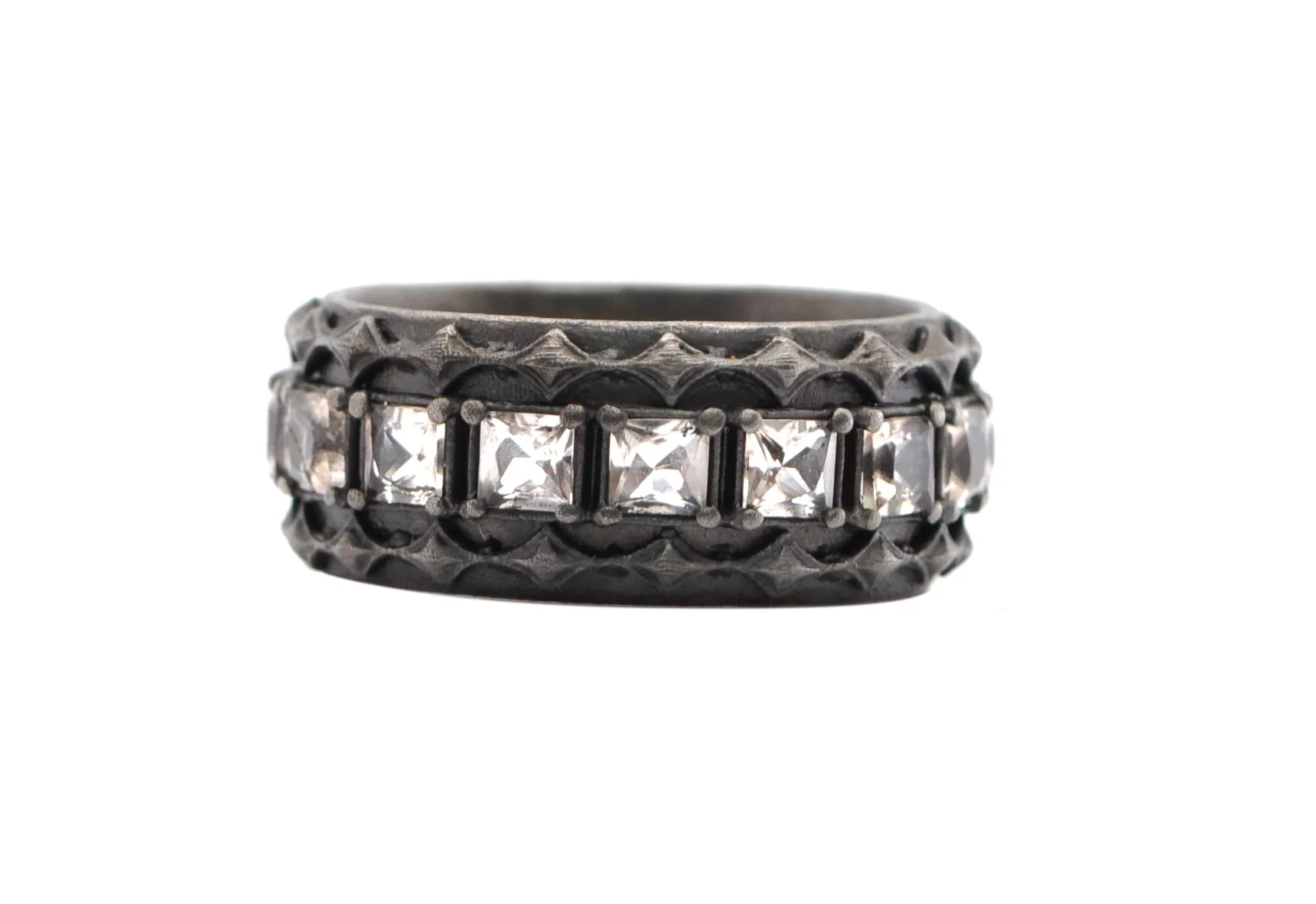 Black Stack w/Morganite Stations Ring
