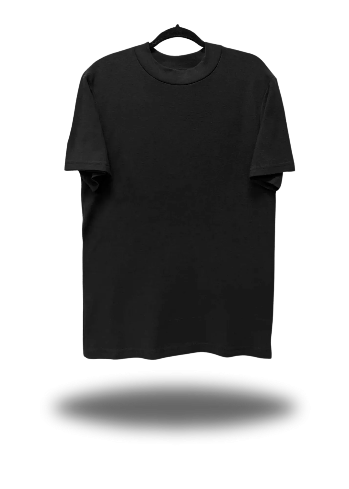BLANK BLACK MOCK NECK TEE