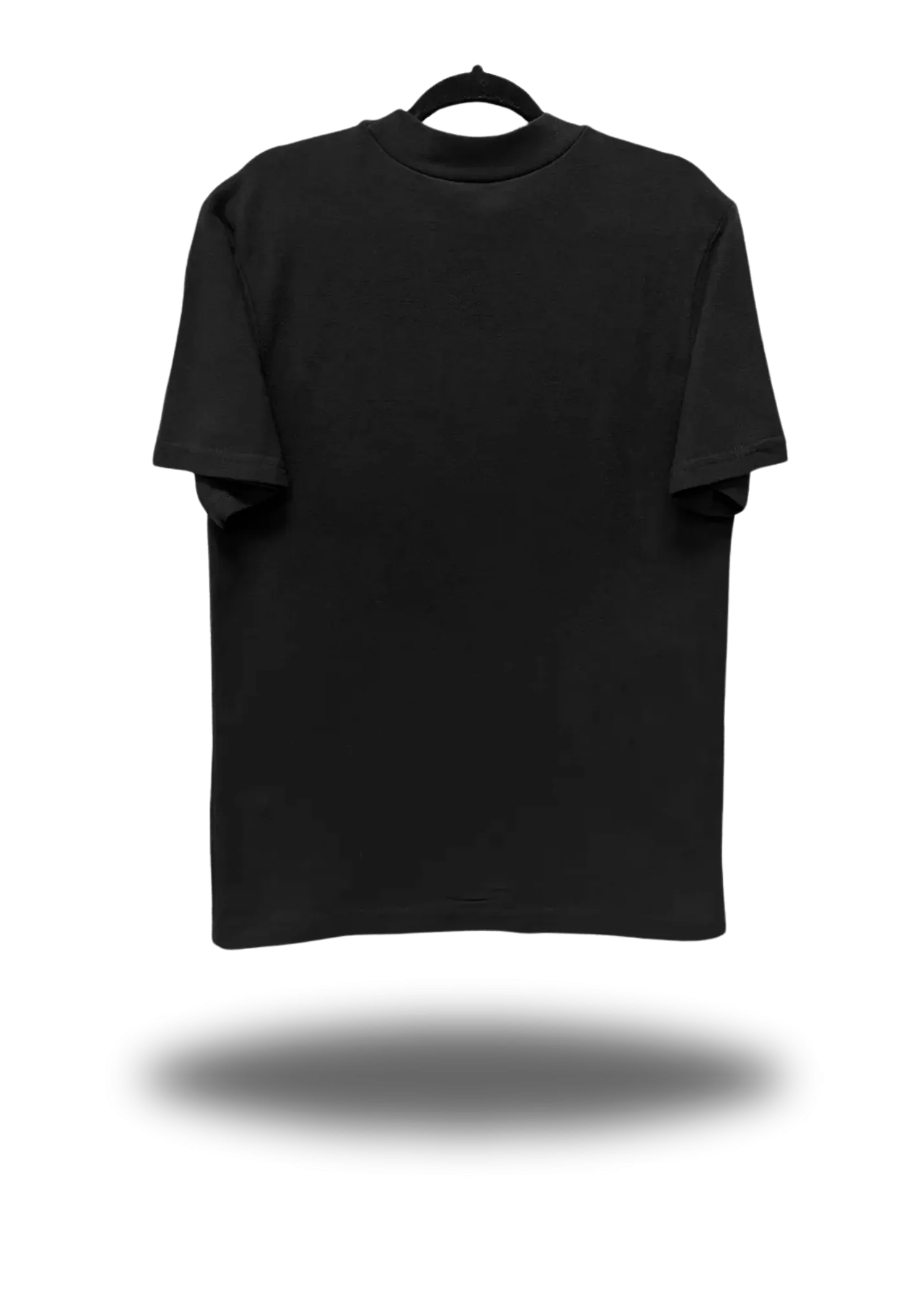 BLANK BLACK MOCK NECK TEE