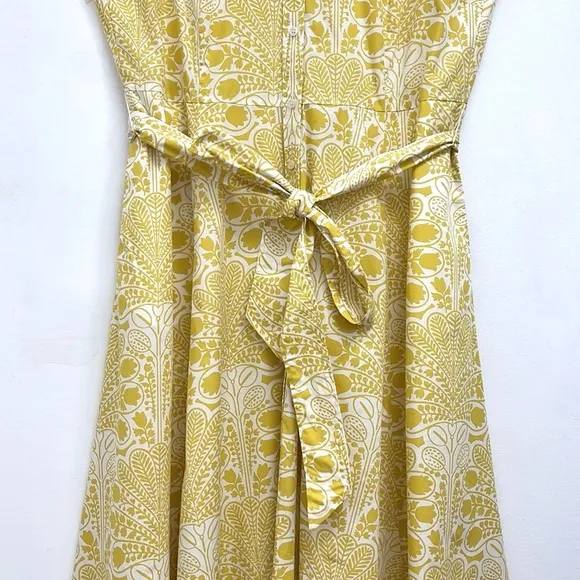 Boden Amy Sleeveless Midi Fit &amp; Flare Shirt Dress Passionfruit Gardenia - 16-18