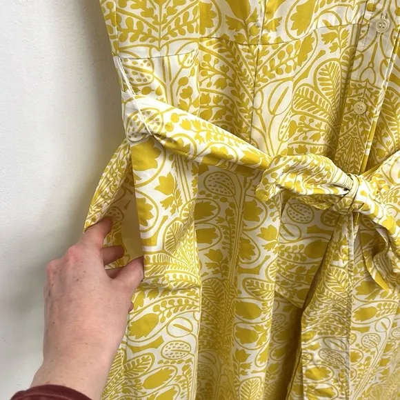 Boden Amy Sleeveless Midi Fit &amp; Flare Shirt Dress Passionfruit Gardenia - 16-18