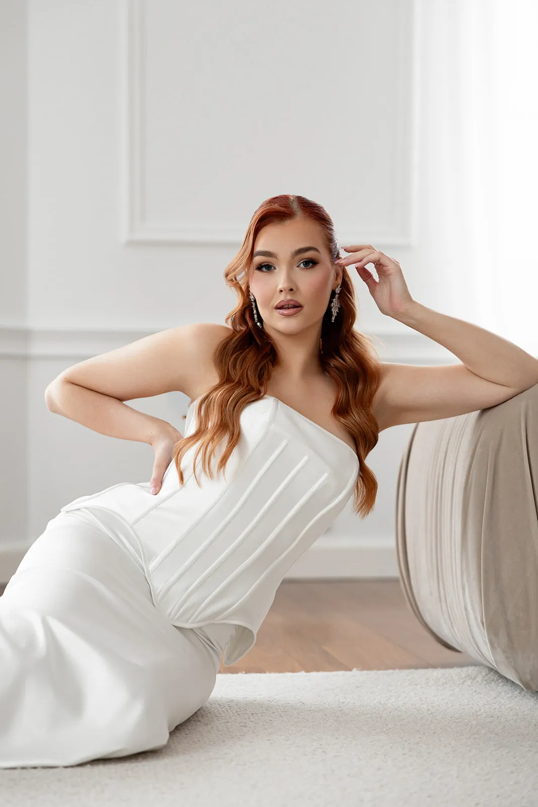 Bonette satin corset and skirt bridal set