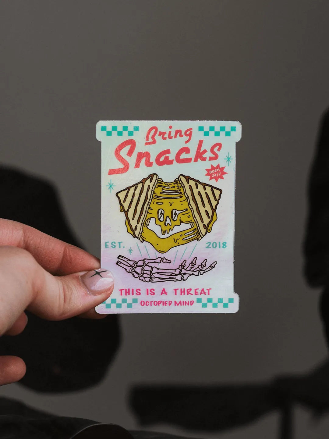 Bring Snacks Holographic Sticker