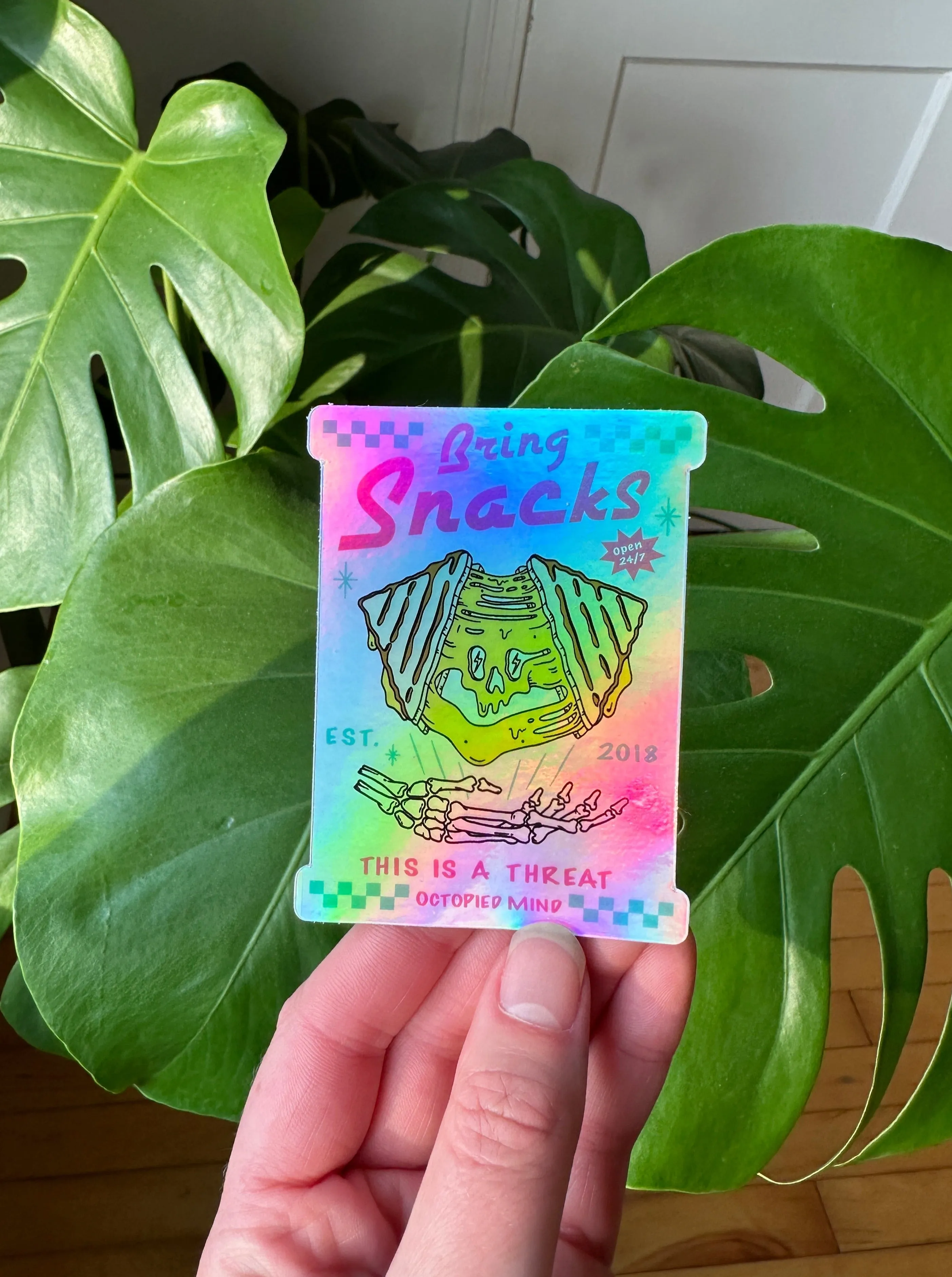 Bring Snacks Holographic Sticker