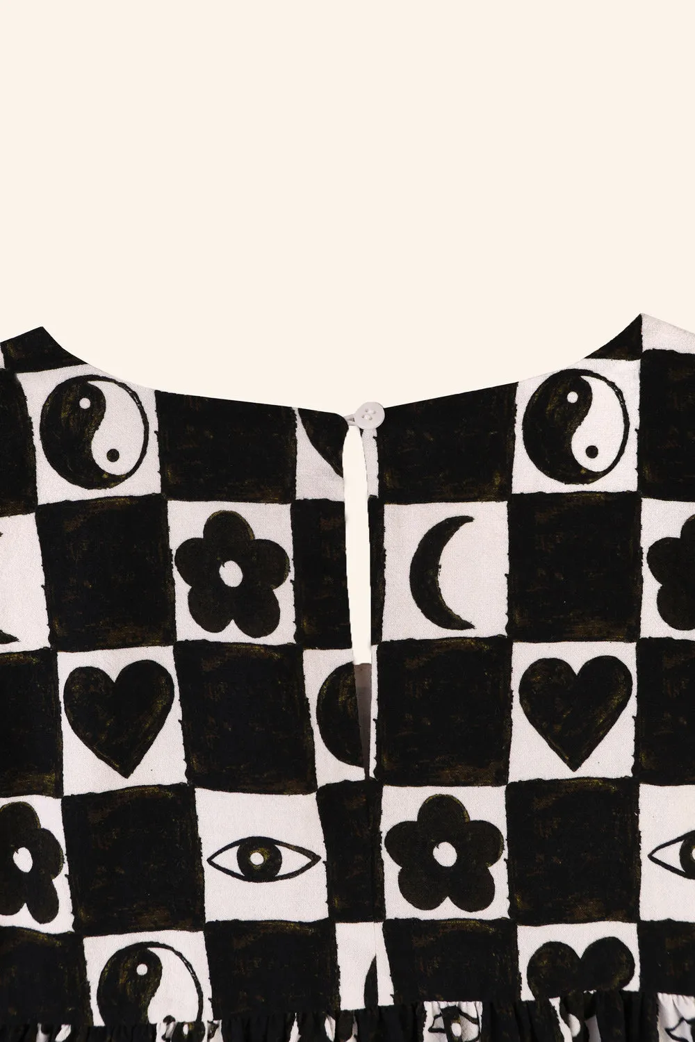 Calendula dress in checkerboard