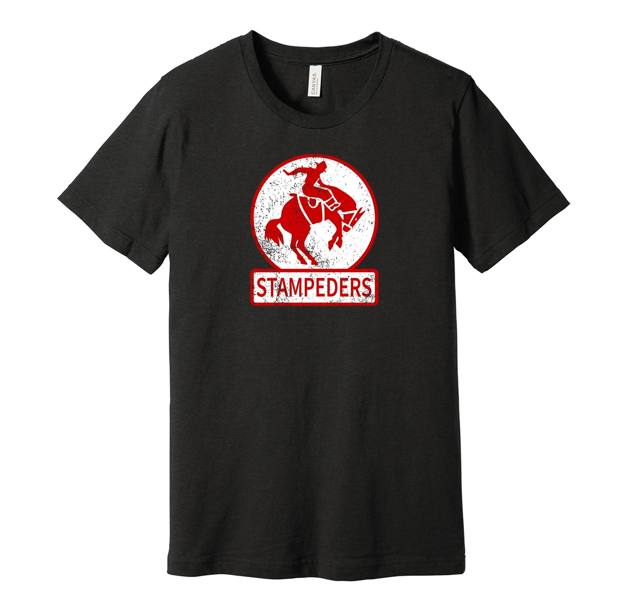 Calgary Stampeders Distressed Logo - Defunct Canadian Sports Team Shirt - Celebrate Calgary Hockey Heritage and History - Hyper Than Hype Shirts