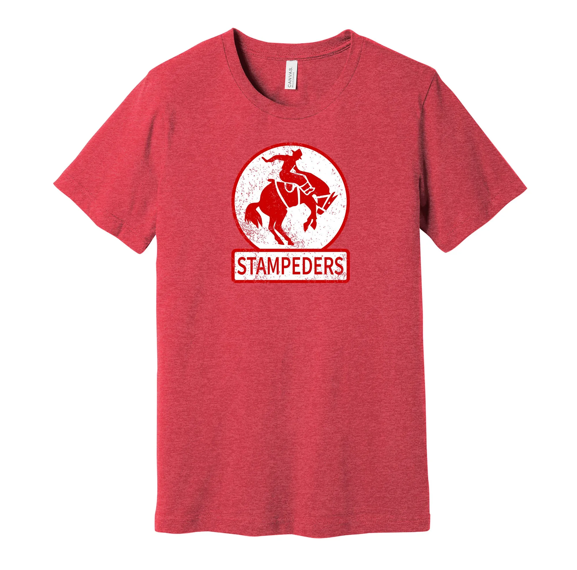 Calgary Stampeders Distressed Logo - Defunct Canadian Sports Team Shirt - Celebrate Calgary Hockey Heritage and History - Hyper Than Hype Shirts