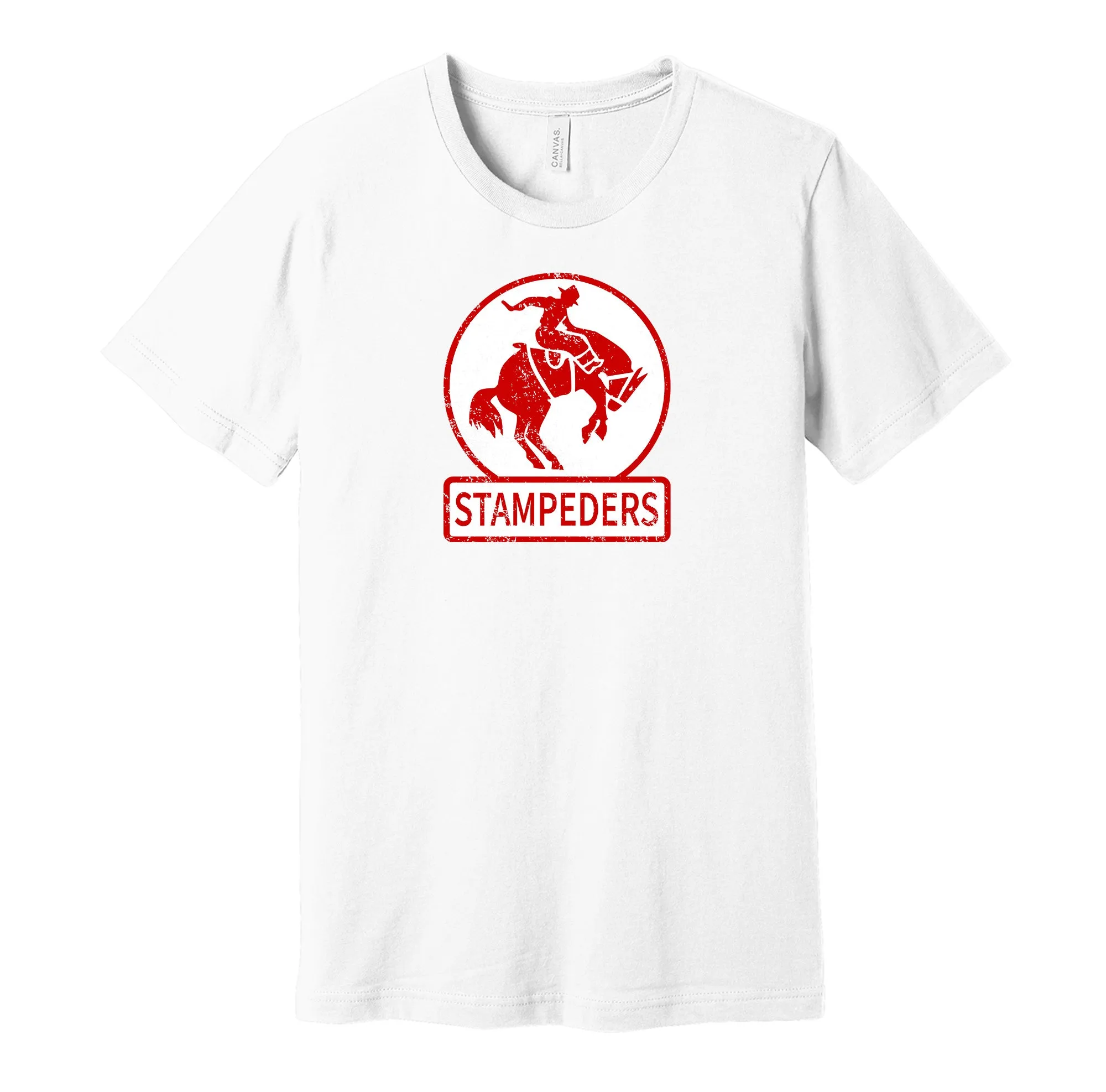 Calgary Stampeders Distressed Logo - Defunct Canadian Sports Team Shirt - Celebrate Calgary Hockey Heritage and History - Hyper Than Hype Shirts