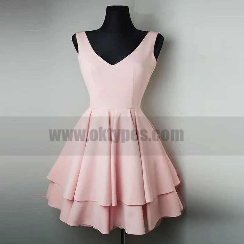 Cheap Short Simple V Neck Black Homecoming Dresses Online, TYP0801