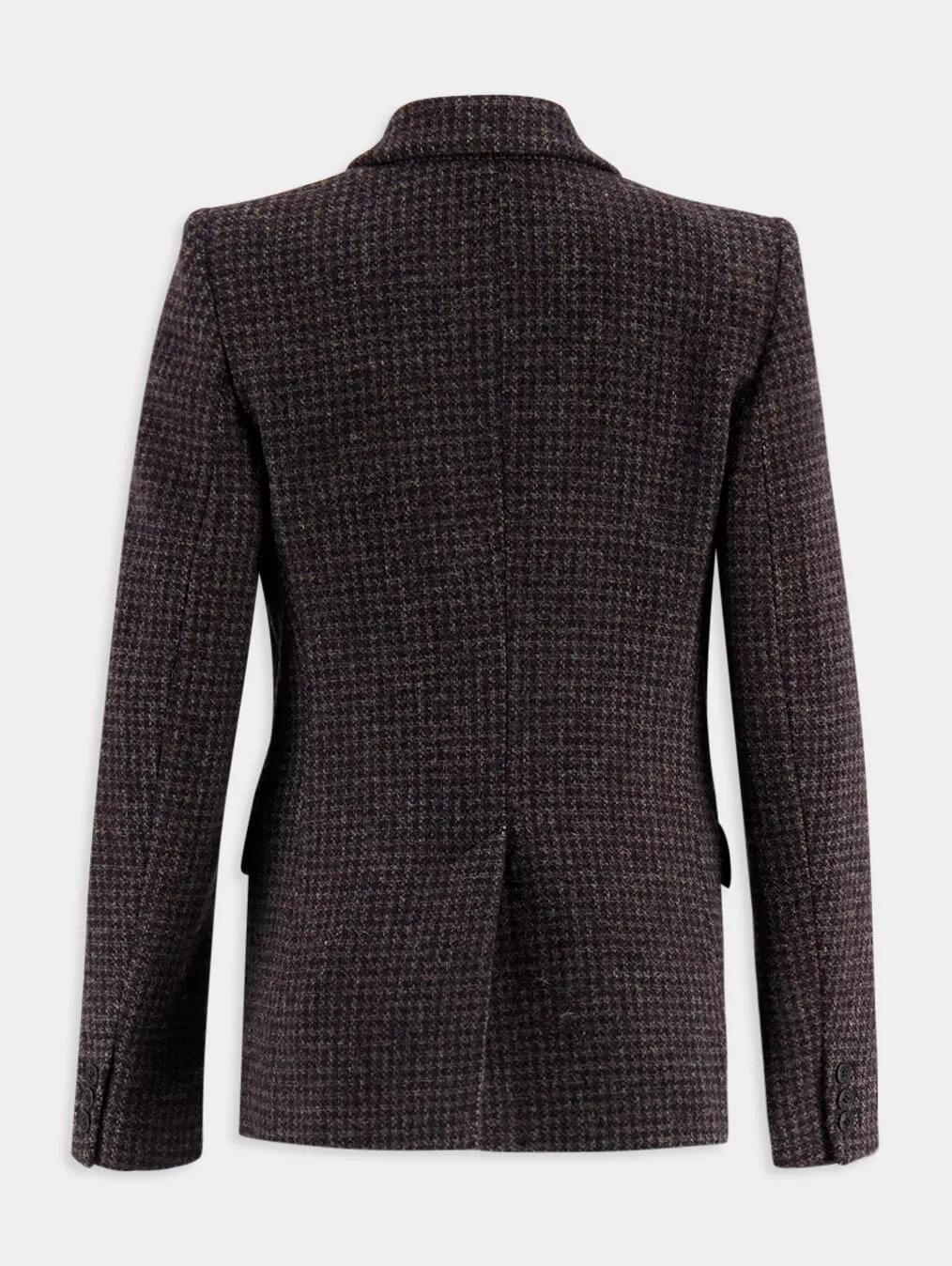 Check-Pattern Wingle-Breasted Blazer