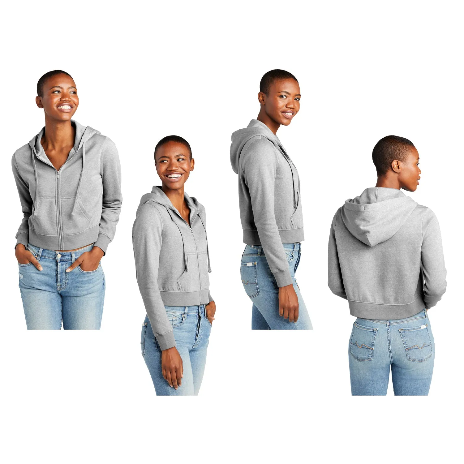 Chi Omega Cropped Zip Up Hoodie
