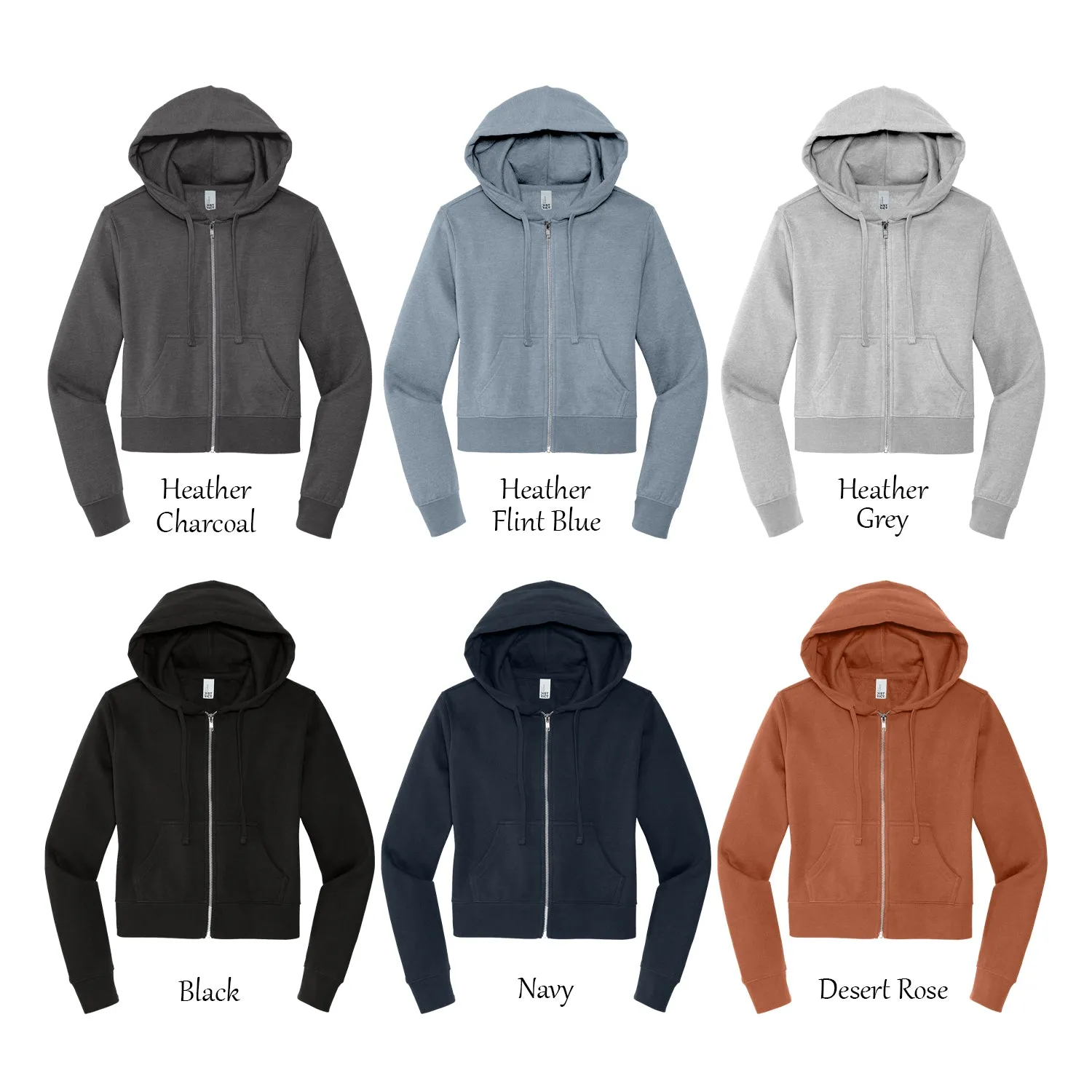 Chi Omega Cropped Zip Up Hoodie