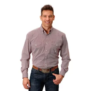 CL03-001-0325-4026 Mens L/S Shirt Roper Climbing Diamonds Print